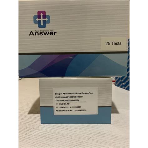 Jual Alat Tes Narkoba Drug 6 Parameter Merk Answer Isi 25 Test Akurat