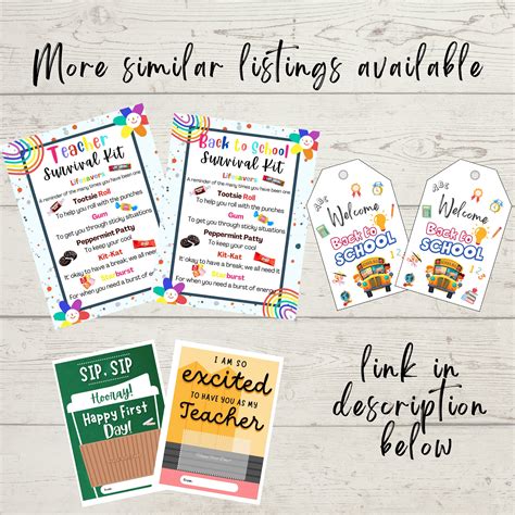 Printable Staff Survival Kit Digital Download T Tag Teacher Etsy Uk