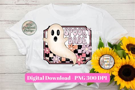 Spooky Babe Retro Halloween PNG Cute Ghost Halloween PNG