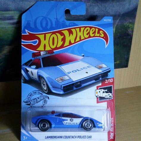 Lamborghini Countach Police Car Blue Hot Wheels Hotwheels Shopee Philippines