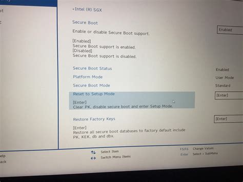 What does this do? (uefi firmware settings) I’m trying to reset my ...