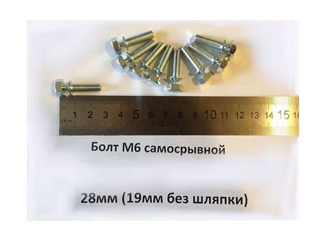 Болт М6 самосрывной 28мм (19мм резьба) — купить в интернет-магазине ...
