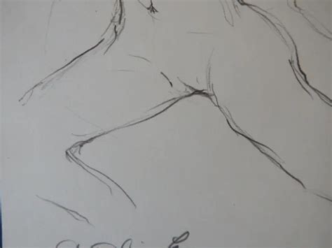 ORIGINAL PENCIL SKETCH Life Drawing Female Nude Model Dancer In A