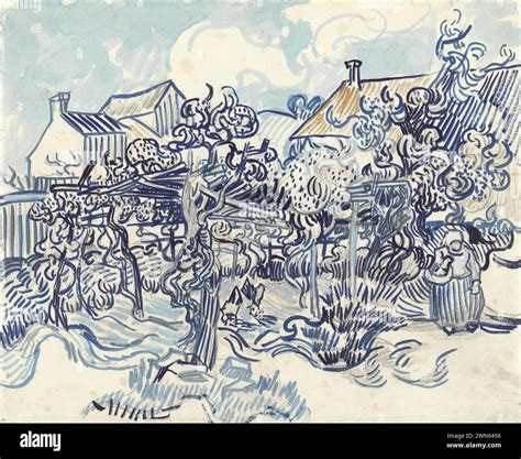 Van Gogh Vincent Old Vineyard With Peasant Woman 1890 Stock Photo