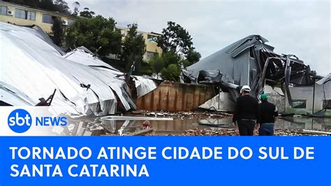 SBT News na TV Tornado atinge sul de Santa Catarina Solo de Maceió