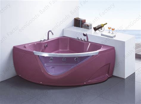 China Hot Sex Massage Aromatherapy SPA Half Round Big Red Acrylic Tub China Sanitary Ware Bathtub
