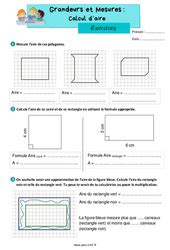 Aires CM1 Exercice évaluation révision leçon pdf à imprimer