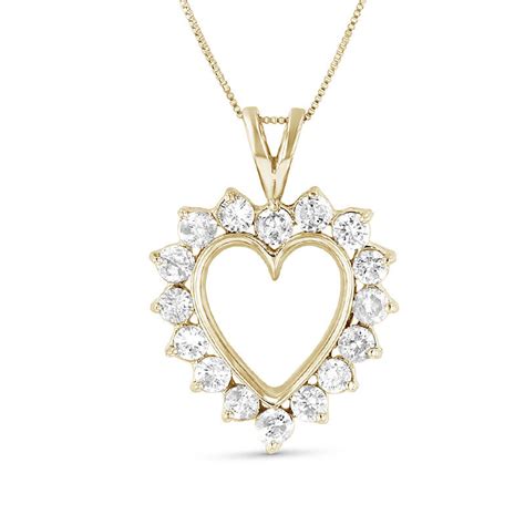 1 1 2 Ct T W Diamond Heart Pendant In 14k Gold I I1 Zales Outlet