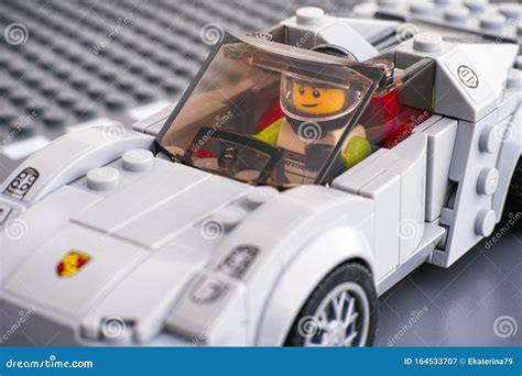 Lego Porsche Driver Against Porsche 911 Gt Race Car By Lego Speed