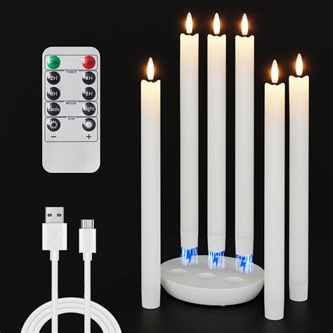 Amazon Patiphan Rechargeable Flameless Taper Candles With Charging