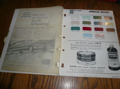 Napa Martin Senour Paints Automotive Color Directory Vintage Ebay