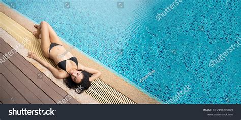 Elegant Sexy Woman Bikini Pool Swimming Stock Photo 2194295079 Shutterstock