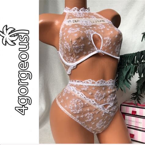 Victoria S Secret Intimates Sleepwear Vs 34dd34d32c Unlined Bra Set Nude White Bow Poshmark