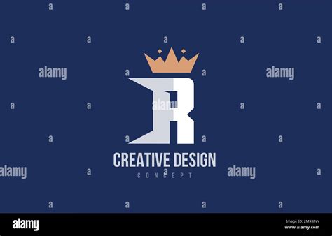 King Crown R Alphabet Letter Logo Icon Design Creative Template For