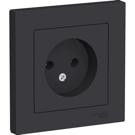 Розетка Systeme Electric AtlasDesign Карбон б/з, 16А, в сборе SE ...