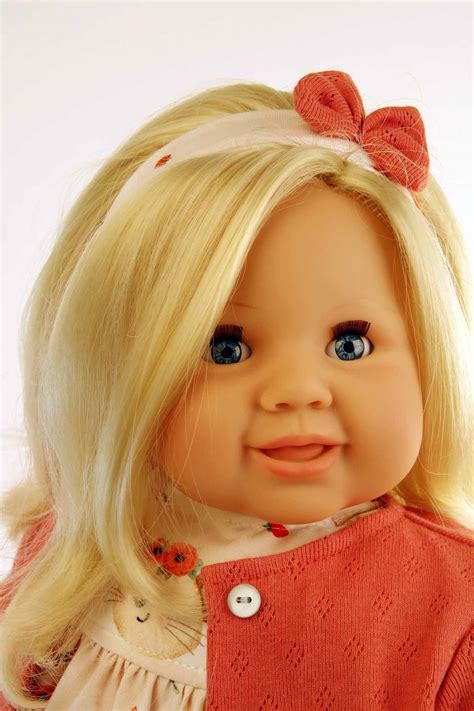 Puppe Klara cm blonde Haare blaue Schlafaugen Kleidung Mäuschen Spielpuppen Puppenwelt