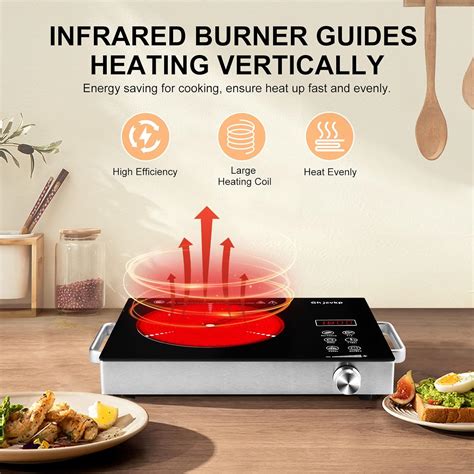 Ceramic Cooktop W Electric Single Hot Plate For Cooking With Power Levels Infrared