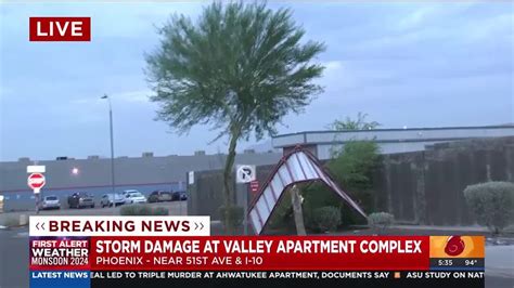 Monsoon Storms Cause Damage To Apartment Building In Phoenix Youtube