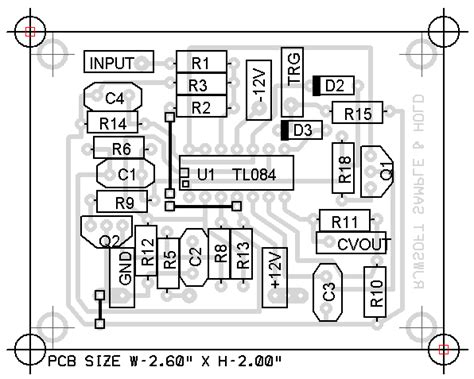 single chip simple sample  hold pc layout