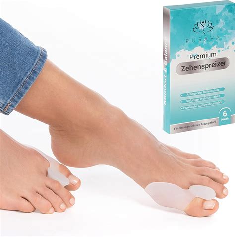 Purava 6x Separador De Dedos De Pie Para Hallux Valgus Incluye