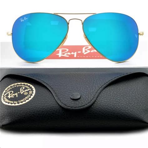 Ray Ban Accessories Rayban Rb325 Large Aviator Metal 124l Sunglasses Gold Frames Blue Mi