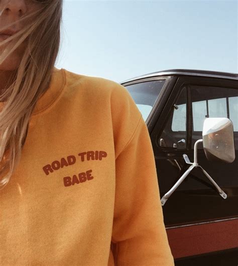 Road Trip Babe Sweatshirt Surfer Girl Style Teen Fashion Rashguard Swimsuit