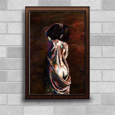 Nude Art Poster Pastel Drawing Wall Art Print Etsy