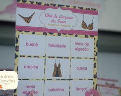 Kit Bingo Lápis chá de lingerie no Elo7 Natália Convites FF717E