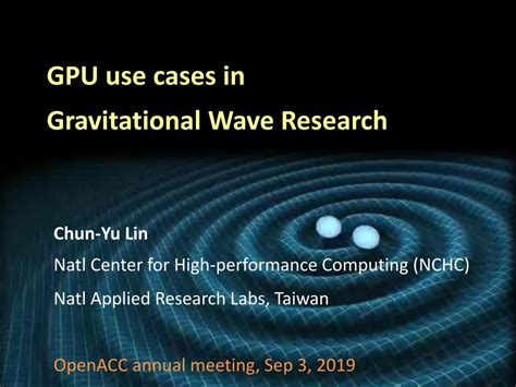 PDF GPU Use Cases In Gravitational Wave Research GPU Use Cases In