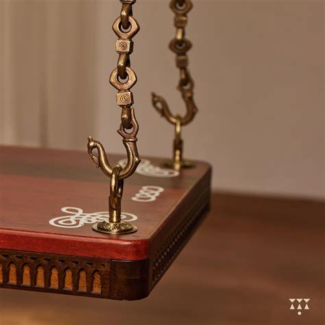 raag sutra swing artisan indian wooden jhoola  brass chain