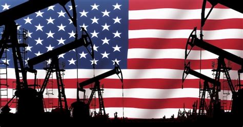 Premium Photo Oil Pump On Flag Of Us Background Reduction Or Increase