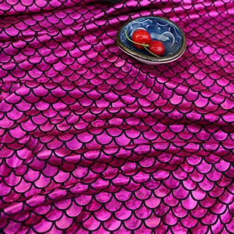 Metallic Mermaid Scale Fabric Stretch Glitter Fancy Costume Decor Foil