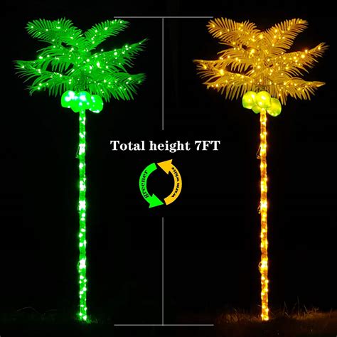 Palm Tree Lights Artificial Palm Trees Lighting With Coconuts Outdoor Pool Tropical Decor For