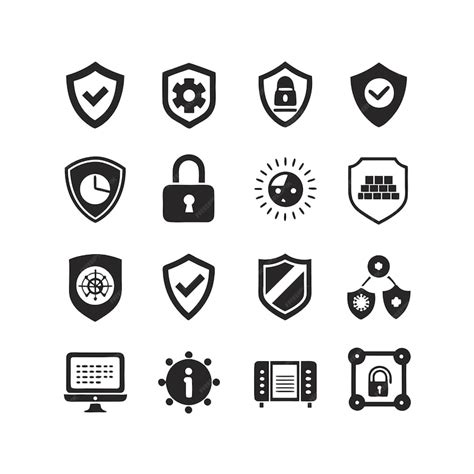 Premium Vector Security Icon Set Collection Vector Illustration