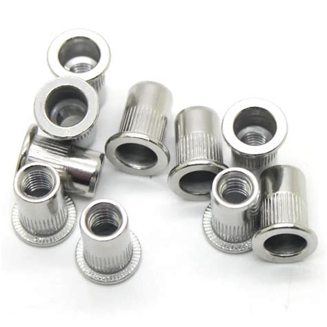 Pcs M Silver Steel Aluminum Threaded Rivet Nut Inserts Rivnut