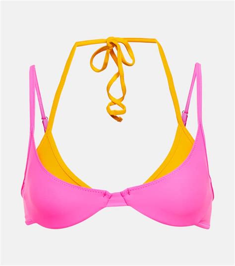 Same Double Layer Bikini Top In Pink Orange ModeSens