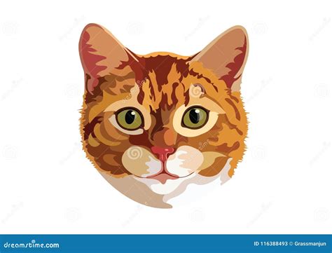 Cat Vector Tracing Art Design Portrait Stock Illustration ...