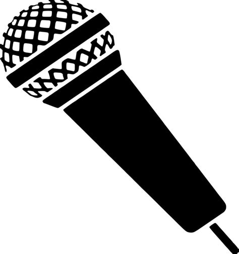 Vector Silhouette Of Mic On White Background Vector Art At