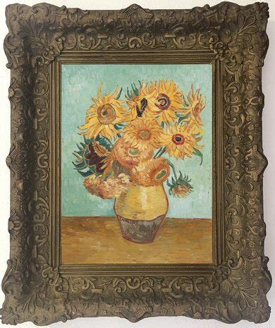 Vase With Twelve Sunflowers Framed Van Gogh Reproduction Van Gogh Studio