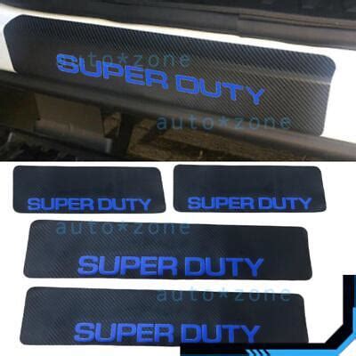 4Pcs Carbon Fiber Leather Car Door Sill Cover Protector Fit For Ford