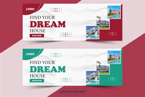 Premium Vector Real Estate Facebook Cover Design Vector Template And