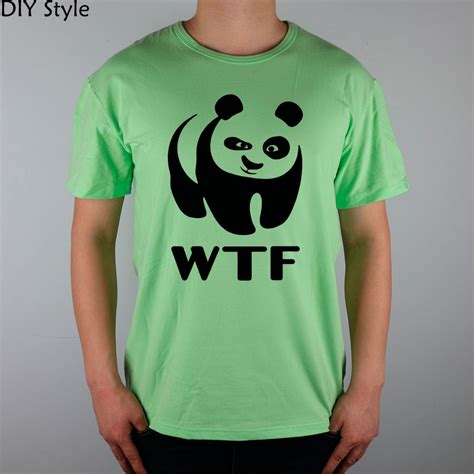 Wwf Wtf Funny Faces Panda T Shirt Cotton Lycra Top 8305 Fashion Brand T