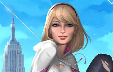 Wallpaper The Sky Smile Blonde Blue Eyes Marvel Marvel Comics Comics Gwen Stacy Spider