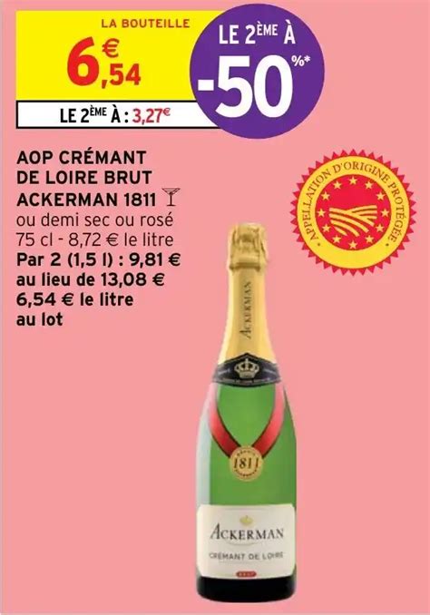 Promo AOP CRÉMANT DE LOIRE BRUT ACKERMAN 1811 chez Intermarché Hyper