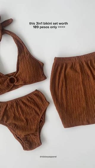 Diggie In Swimsuit With Cover Up Skirt Highwaist Bikini Padded Bra Shopee Philippines