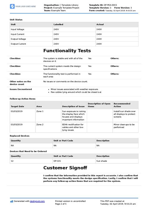 Field Service Report Template Better Than Word Excel Pdf