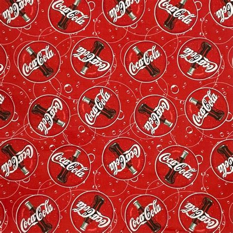 Coca Cola Cotton Fabric Etsy