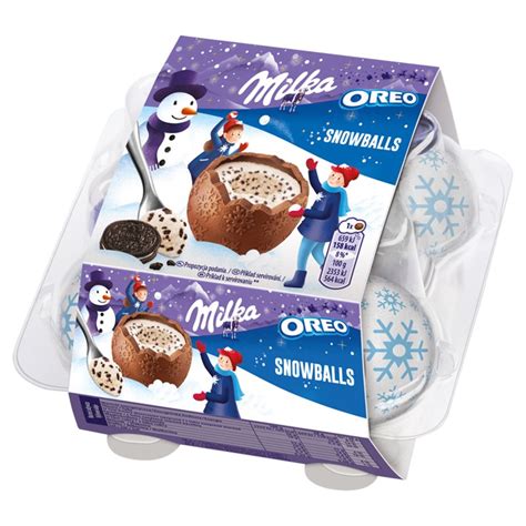 Milka Snowballs Oreo Czekolada mleczna z nadzieniem mlecznym 112 g (4 x ...