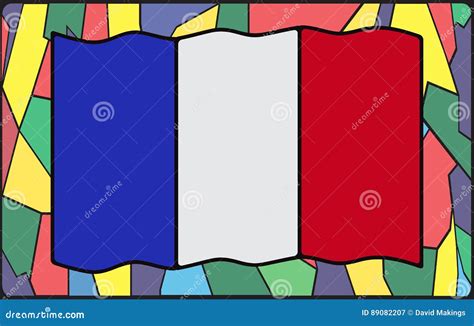 French Flag On Stained Glass Stock Illustration Illustration Of