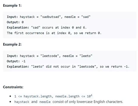 Leetcode Find The Index Of The First Occurrence In A String